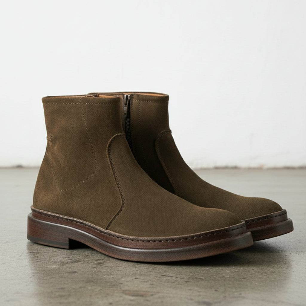 three-quarter-view - Men's Handmade Suede Ankle Boots