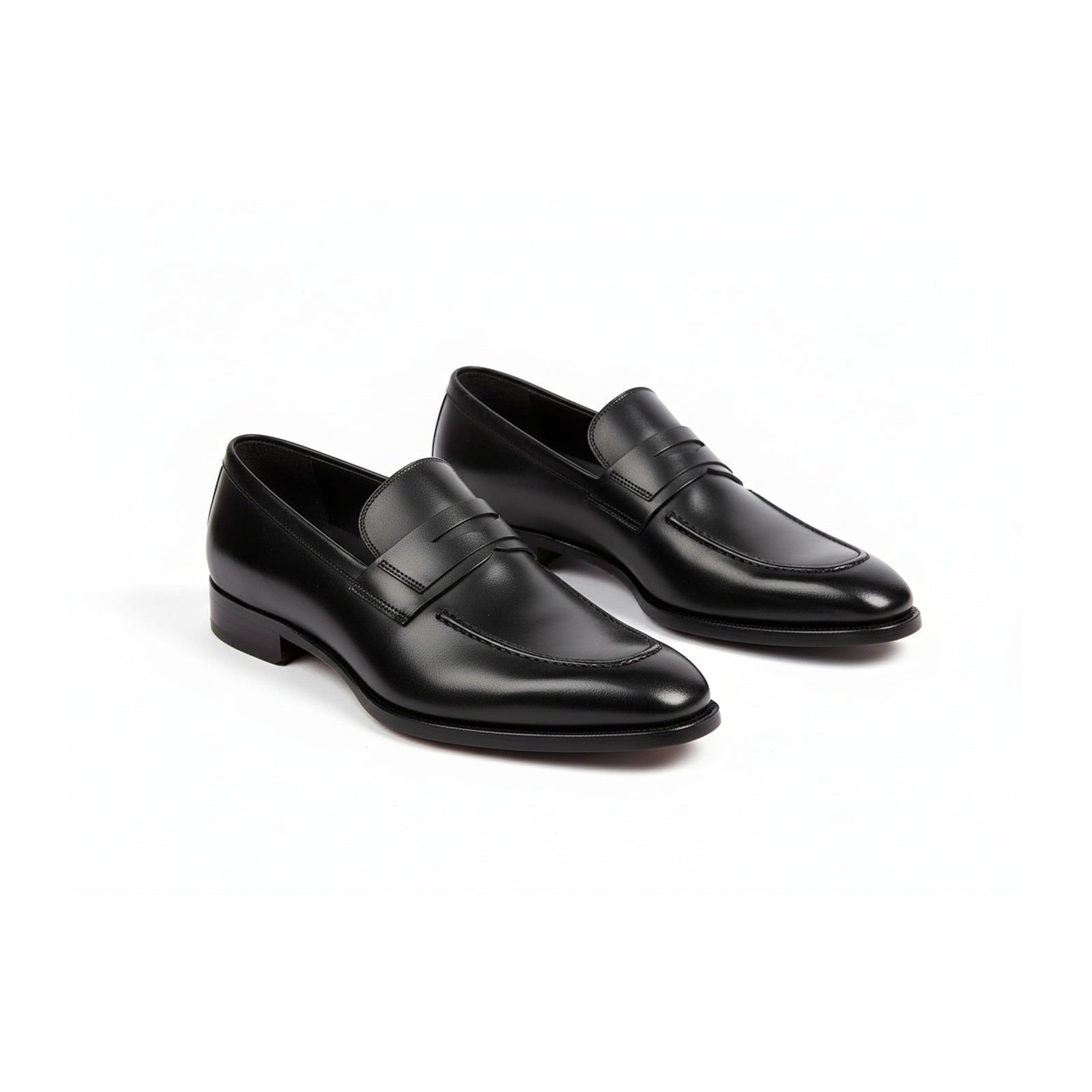 Men's Black Leather Tuxedo Shoes for Formal Events - three-quarter-view