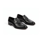 Men's Black Leather Tuxedo Shoes for Formal Events - three-quarter-view