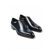 Men's Black Leather Tuxedo Shoes - three-quarter-view