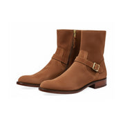 Men's Brown Suede Ankle Boots - three-quarter-view