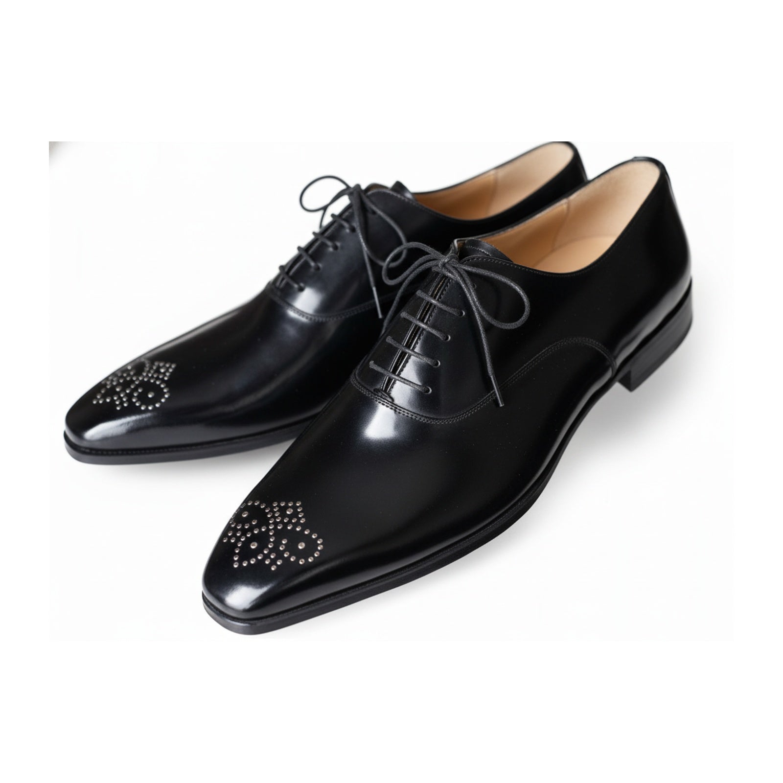 Handmade Mens Formal Shoes, Mens Fashion Black Dress Shoes, Mens Shoes - three-quarter-view