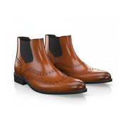 Men's Tan Leather Chelsea Boots - three-quarter-view