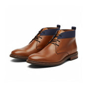 three-quarter-view - Men's Antique Brown Leather Chukka Boots – Casual Style