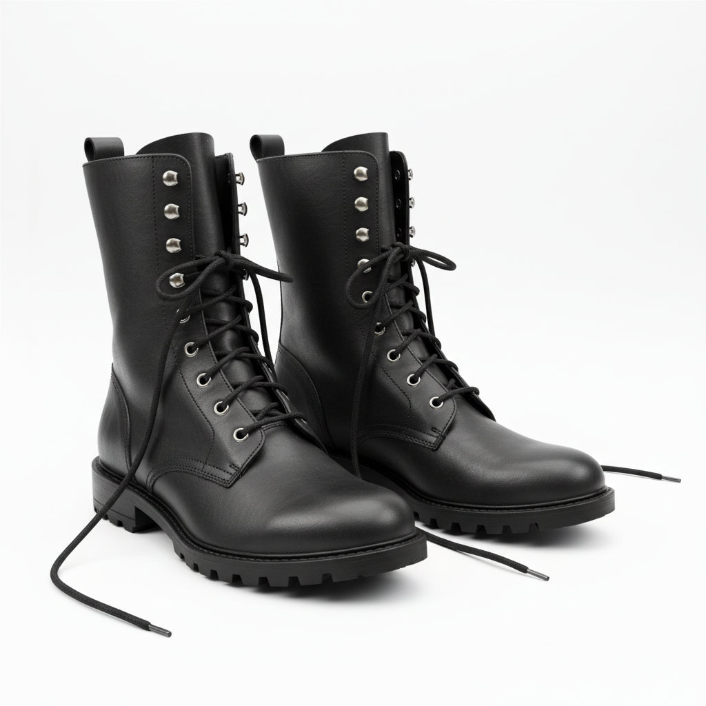 Men's Biker Leather Boots | Rider Boots - three-quarter-view