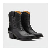 three-quarter-view - Men's Black Calf Leather Ankle Boots