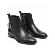Men's Black Jodhpur Leather Boots - three-quarter-view