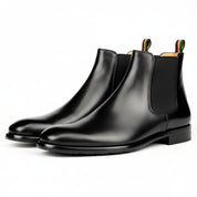 three-quarter-view - Men's Black Leather Chelsea Boots