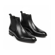 three-quarter-view - Men's Black Leather Chelsea Boots