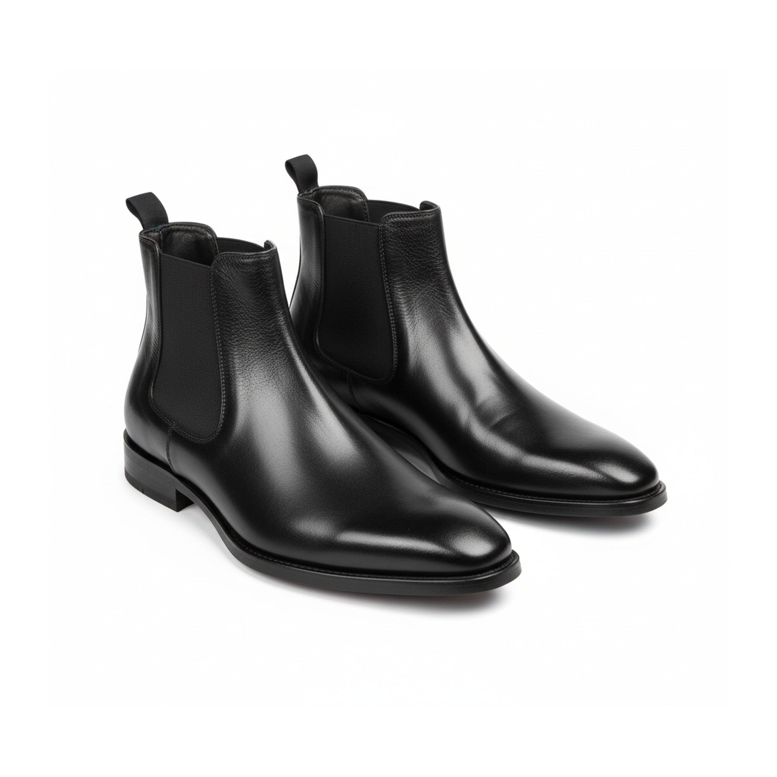three-quarter-view - Men's Black Leather Chelsea Boots
