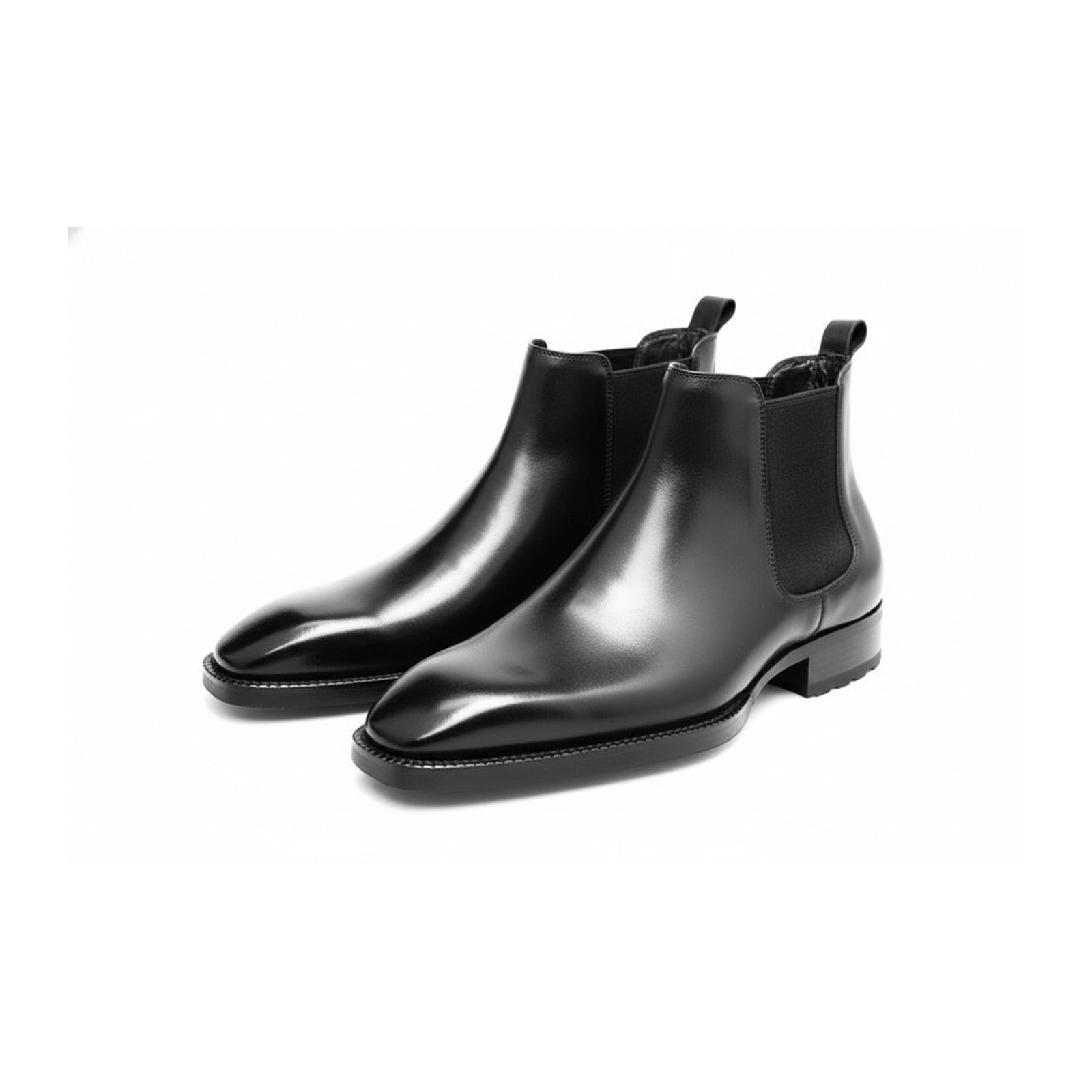 three-quarter-view - Men's Black Leather Chelsea Boots