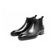 three-quarter-view - Men's Black Leather Chelsea Boots