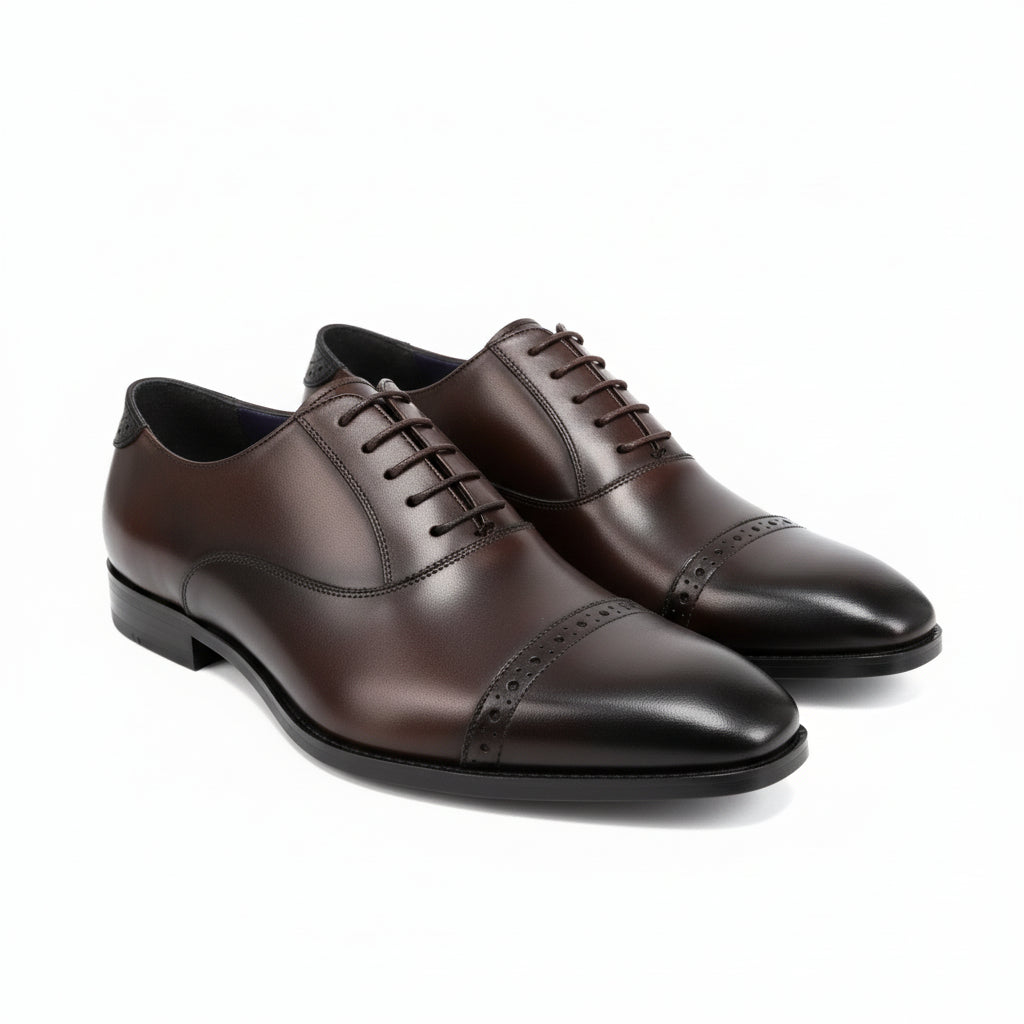 three-quarter-view - Men's Black Leather Formal Dress Shoes