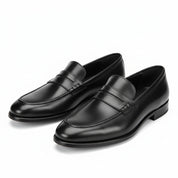 three-quarter-view - Men's Black Leather Moccasins
