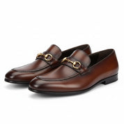 three-quarter-view - Men's Black Leather Modern Loafers