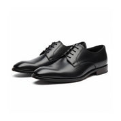 three-quarter-view - Men's Black Leather Oxford Dress Shoes
