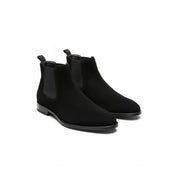 three-quarter-view - Men's Black Suede Chelsea Boots