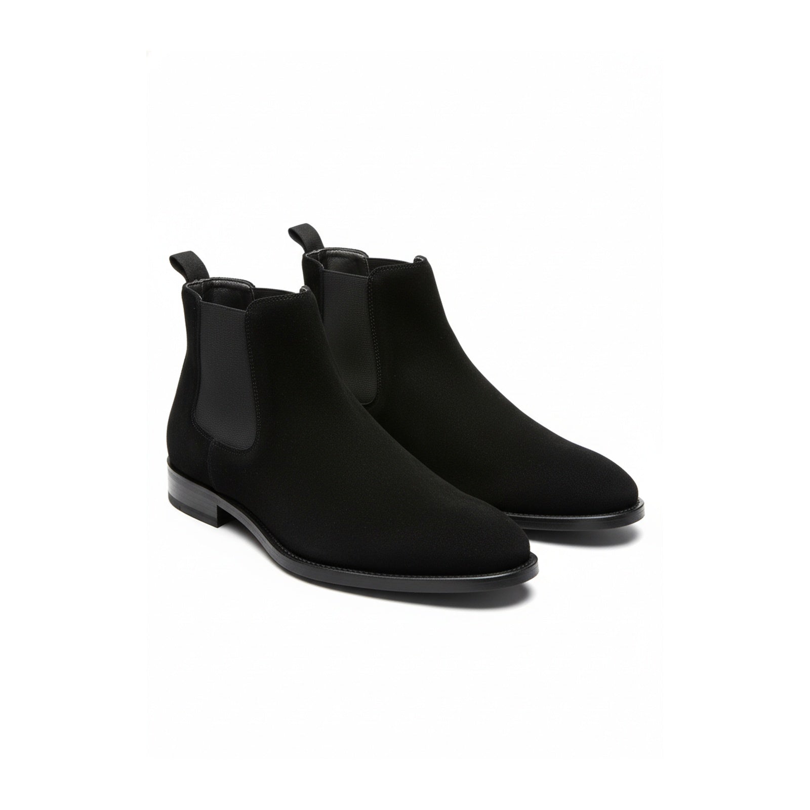 three-quarter-view - Men's Black Suede Chelsea Boots