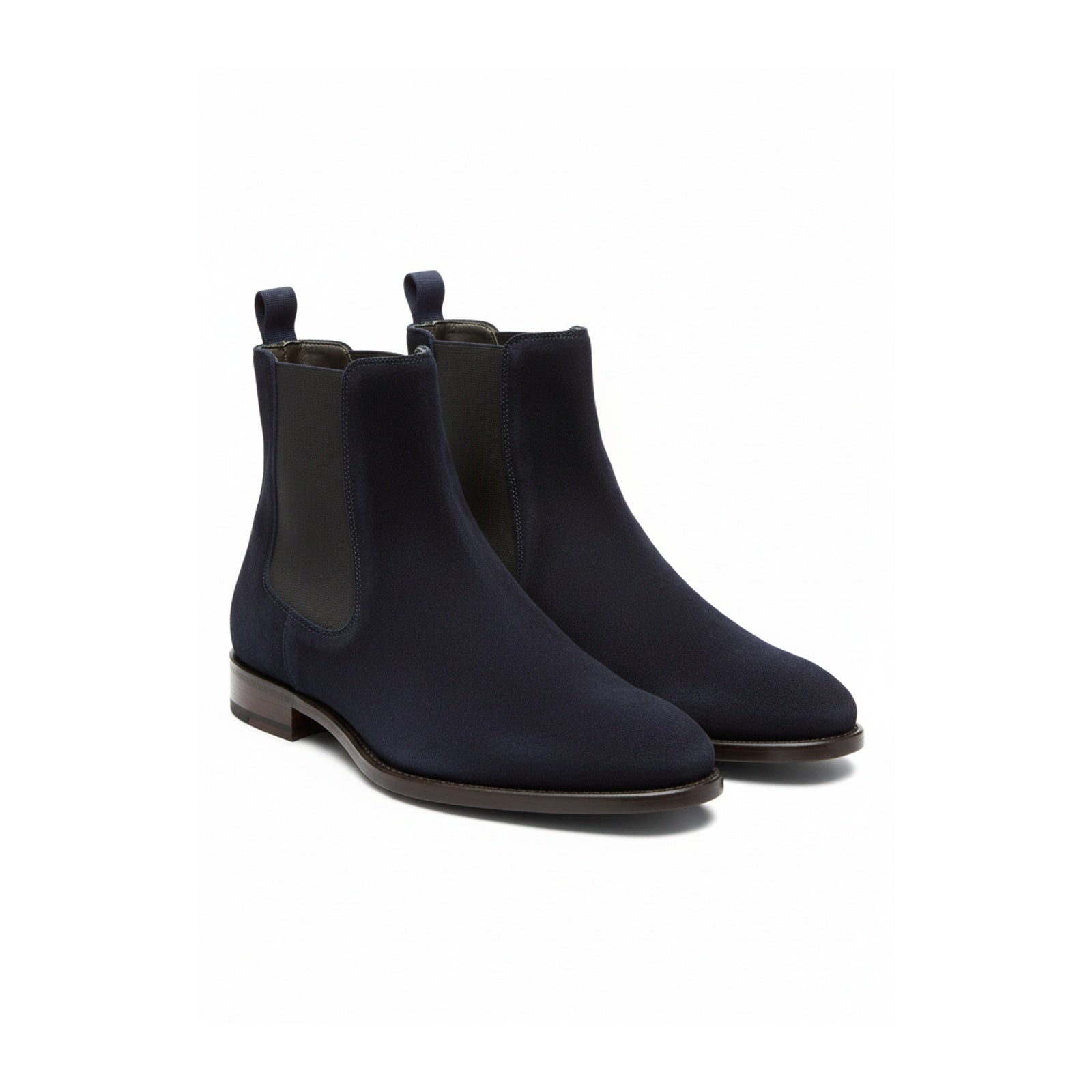 three-quarter-view - Men's Blue Suede Chelsea Boots