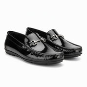 three-quarter-view - Men's Brown Cow Leather Bit Loafers