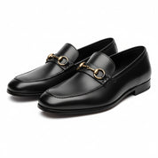 three-quarter-view - Men's Brown Cow Leather Loafers