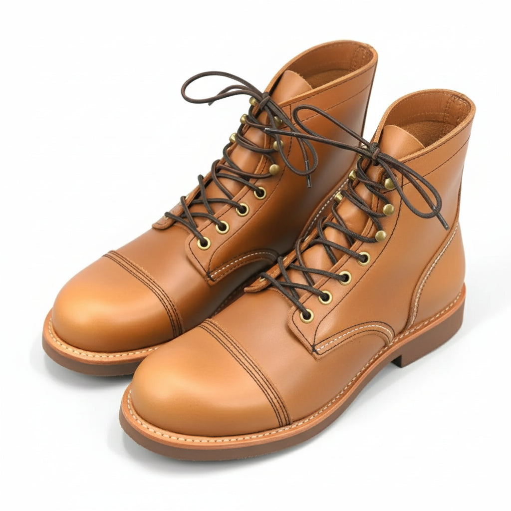 three-quarter-view - Men's Brown Leather Ankle Boots