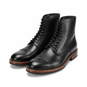 three-quarter-view - Men's Brown Leather Brogue Lace-up Boots