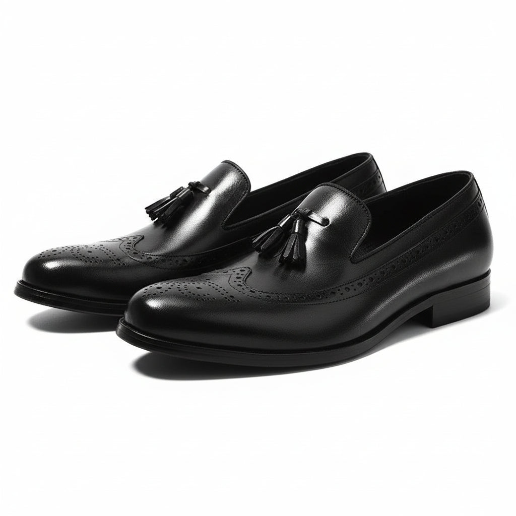 three-quarter-view - Men's Brown Leather Casual Loafers