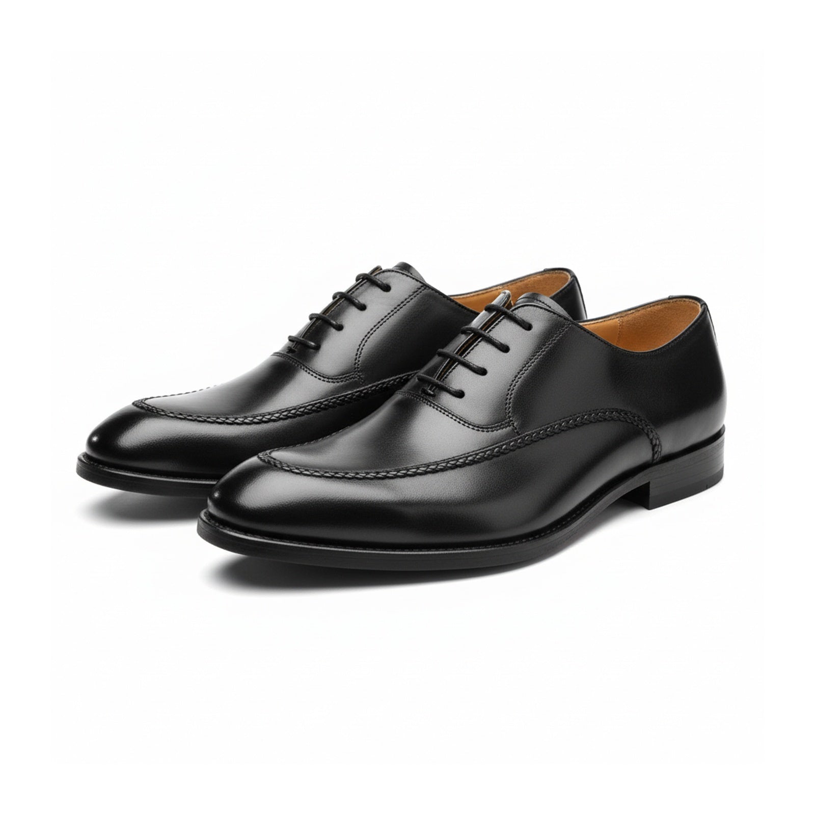 three-quarter-view - Men's Brown Leather Dress Oxfords
