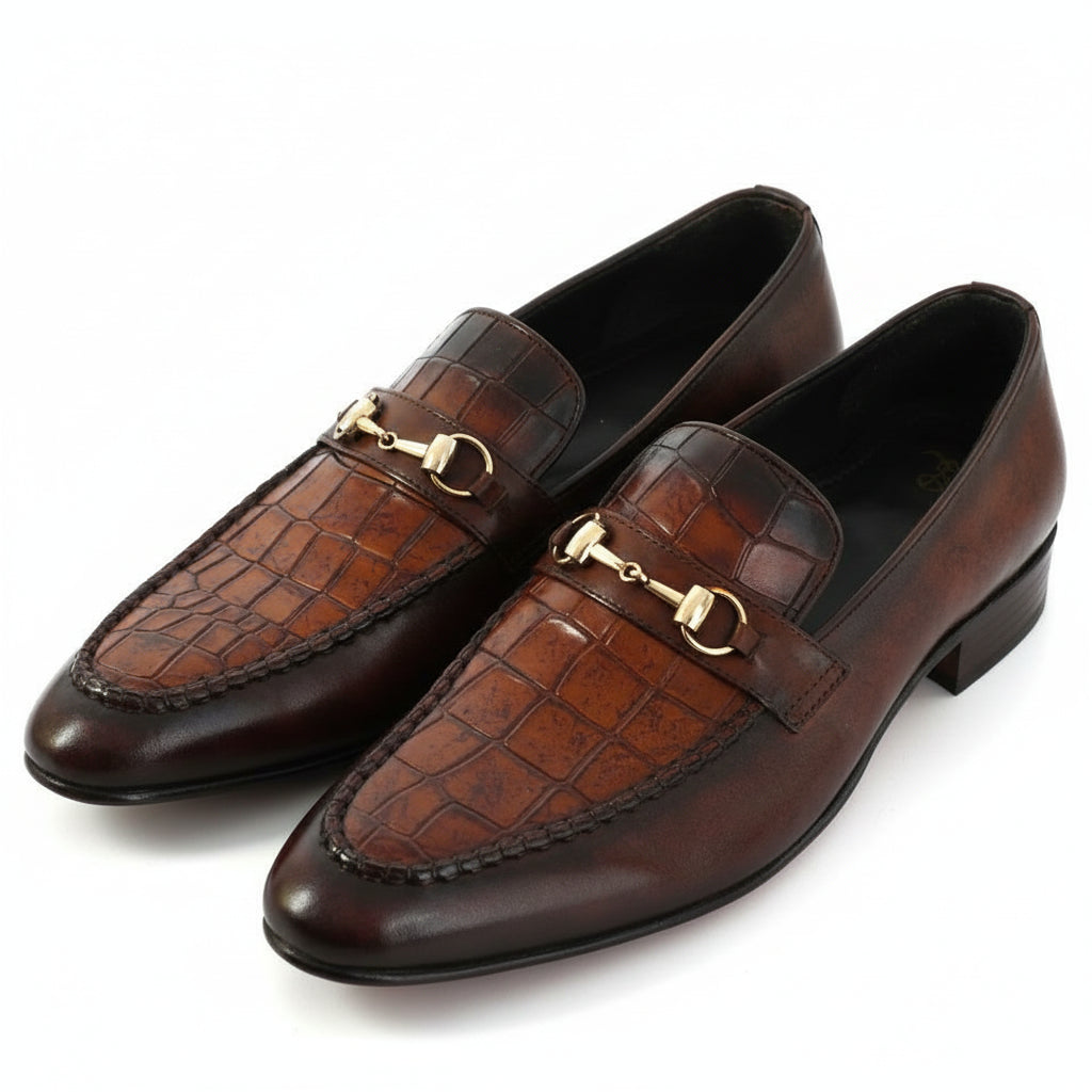three-quarter-view - Men's Brown Leather Formal Shoes