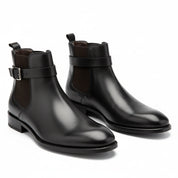 three-quarter-view - Men's Brown Leather Jodhpur Boots
