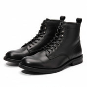 three-quarter-view - Men's Brown Leather Lace-Up Boots