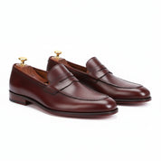 three-quarter-view - Men's Brown Leather Loafer Moccasins