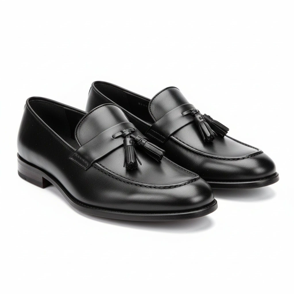 three-quarter-view - Men's Brown Leather Loafers