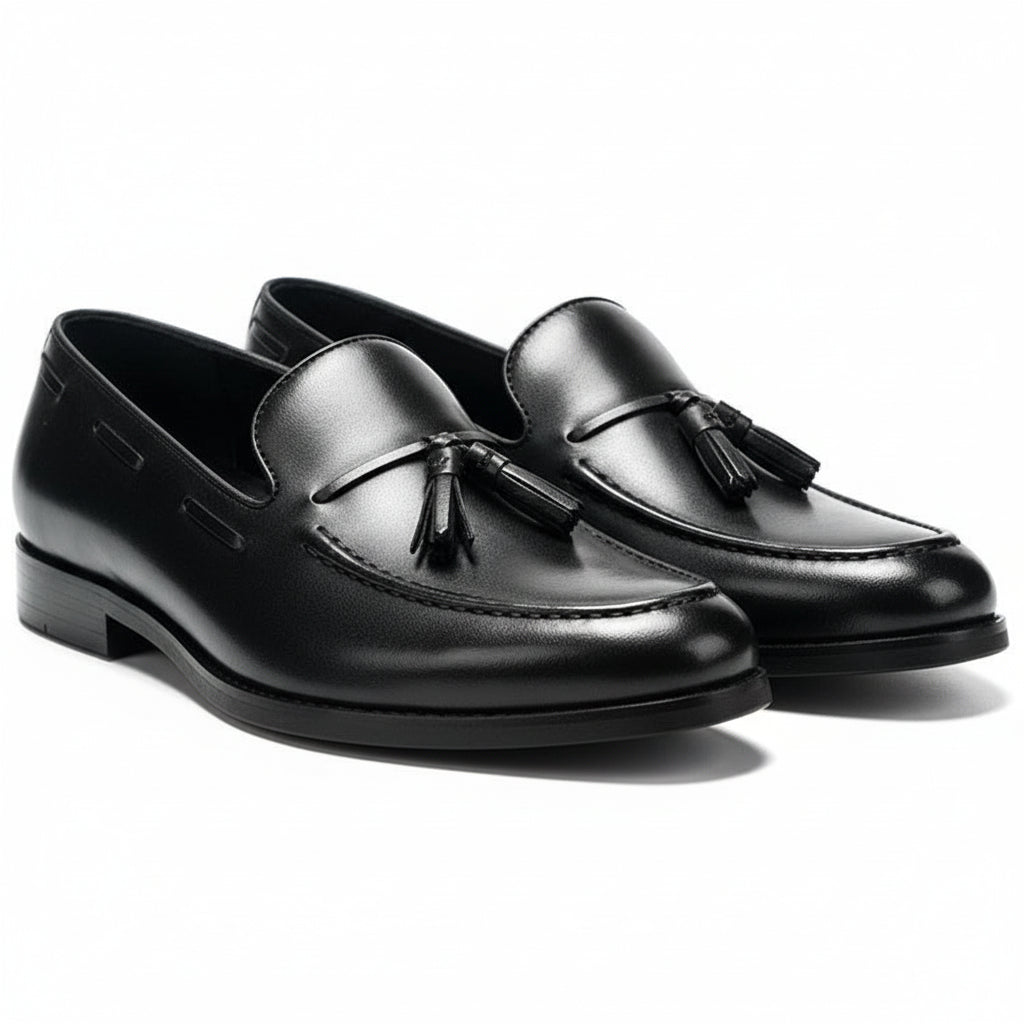 three-quarter-view - Men's Brown Leather Loafers