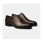 three-quarter-view - Men's Brown Leather Oxford Shoes