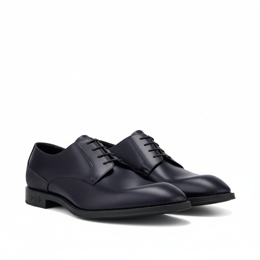 Men's Brown Leather Split Toe Lace Up Dress Shoes - three-quarter-view