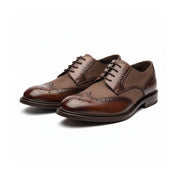 three-quarter-view - Men's Brown Leather Wingtip Brogues