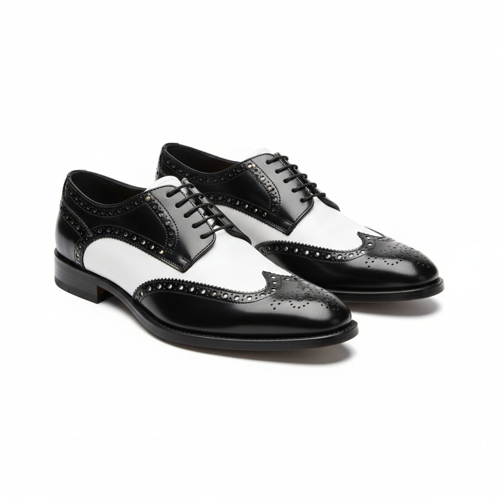 three-quarter-view - Men's Brown Leather Wingtip Brogues