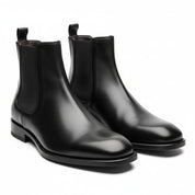 three-quarter-view - Men's Brown Leather Zip Boots
