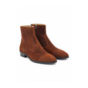 three-quarter-view - Men's Brown Suede Ankle Boots