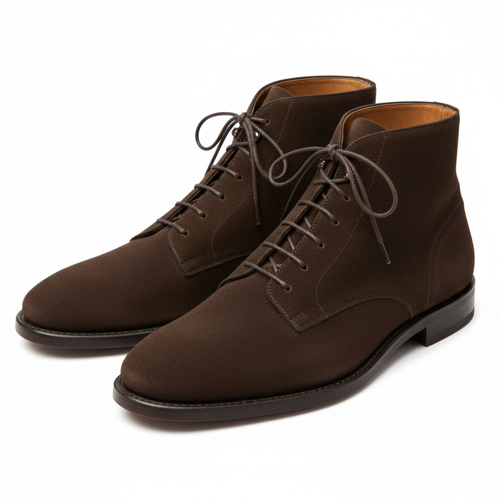 Men's Brown Suede Ankle Boots - three-quarter-view