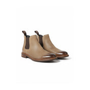 three-quarter-view - Men's Brown Suede Chelsea Boots