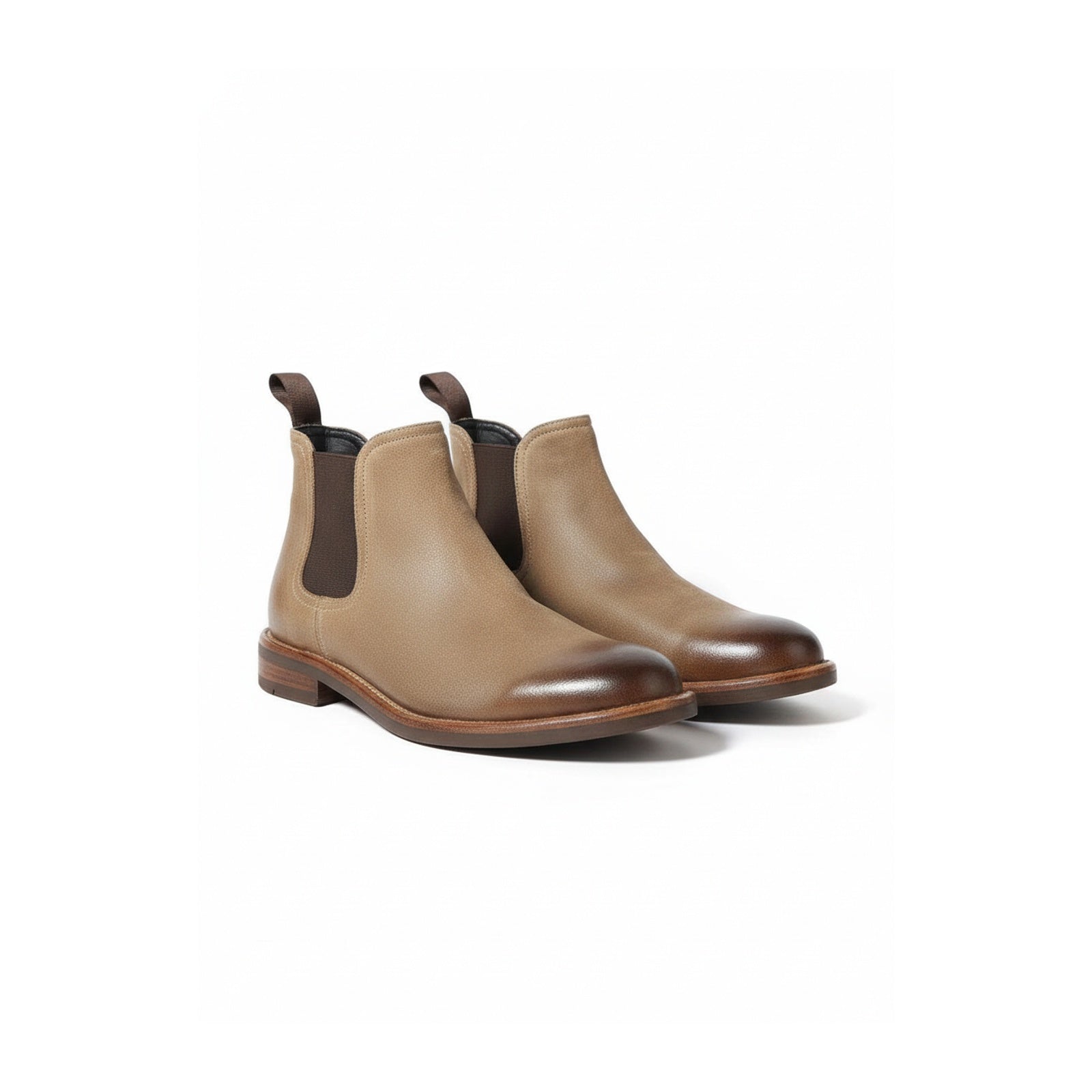 three-quarter-view - Men's Brown Suede Chelsea Boots