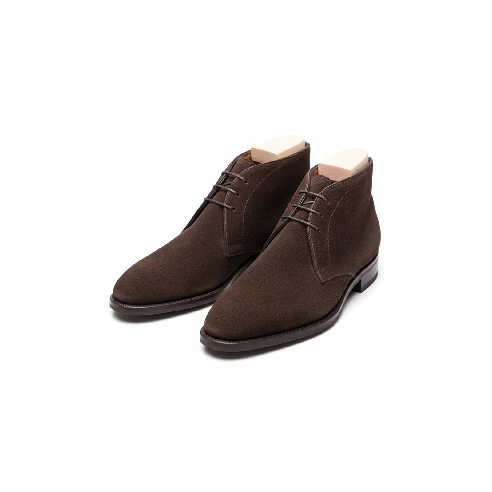 three-quarter-view - Men's Brown Suede Dress Boots
