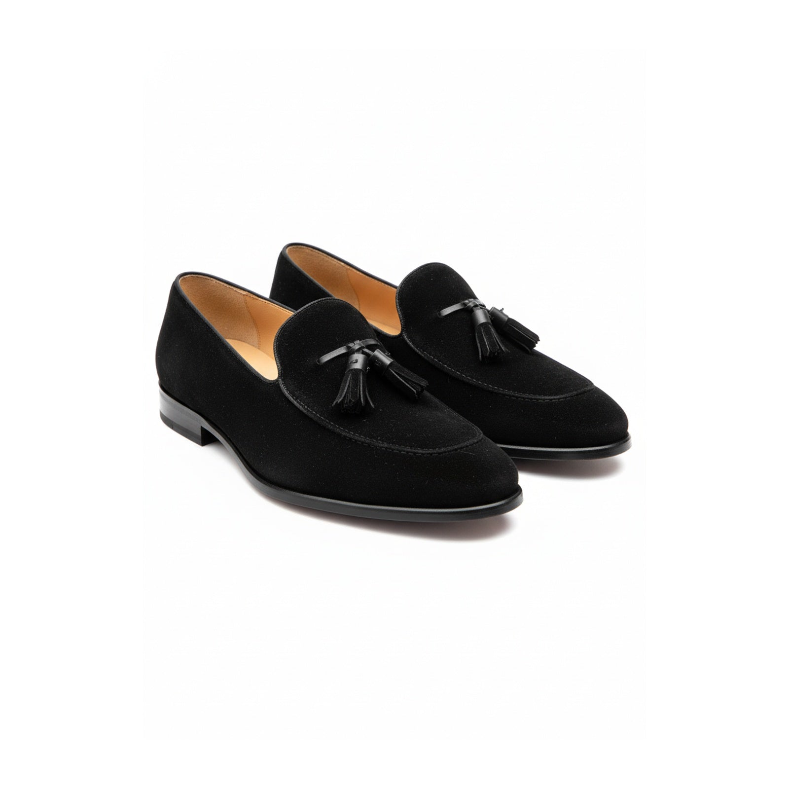 three-quarter-view - Men's Brown Suede Loafer Shoes