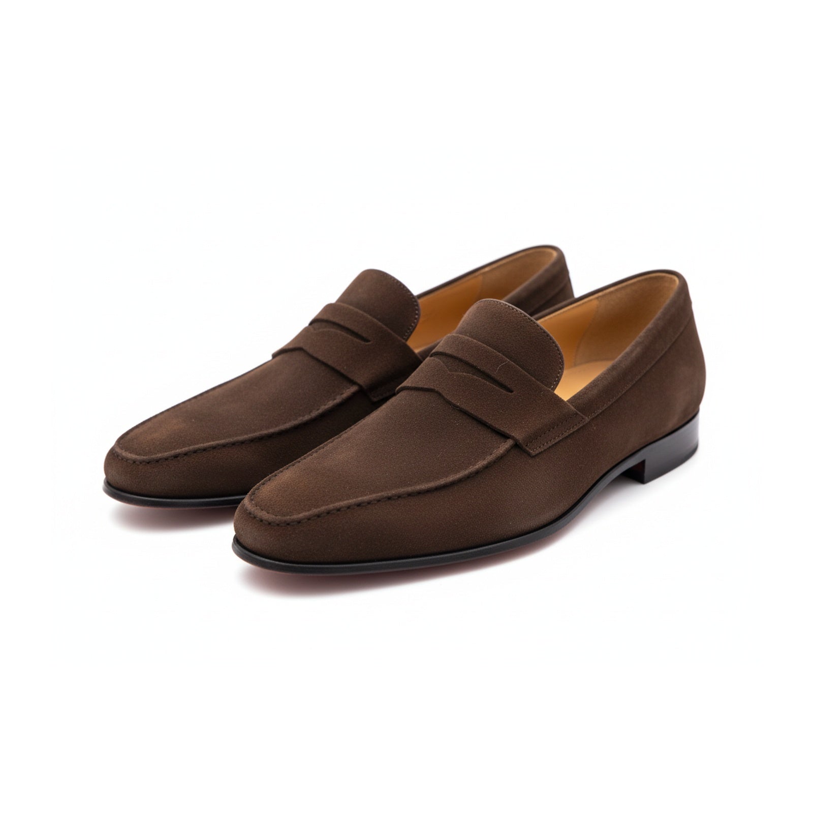 three-quarter-view - Men's Brown Suede Loafers