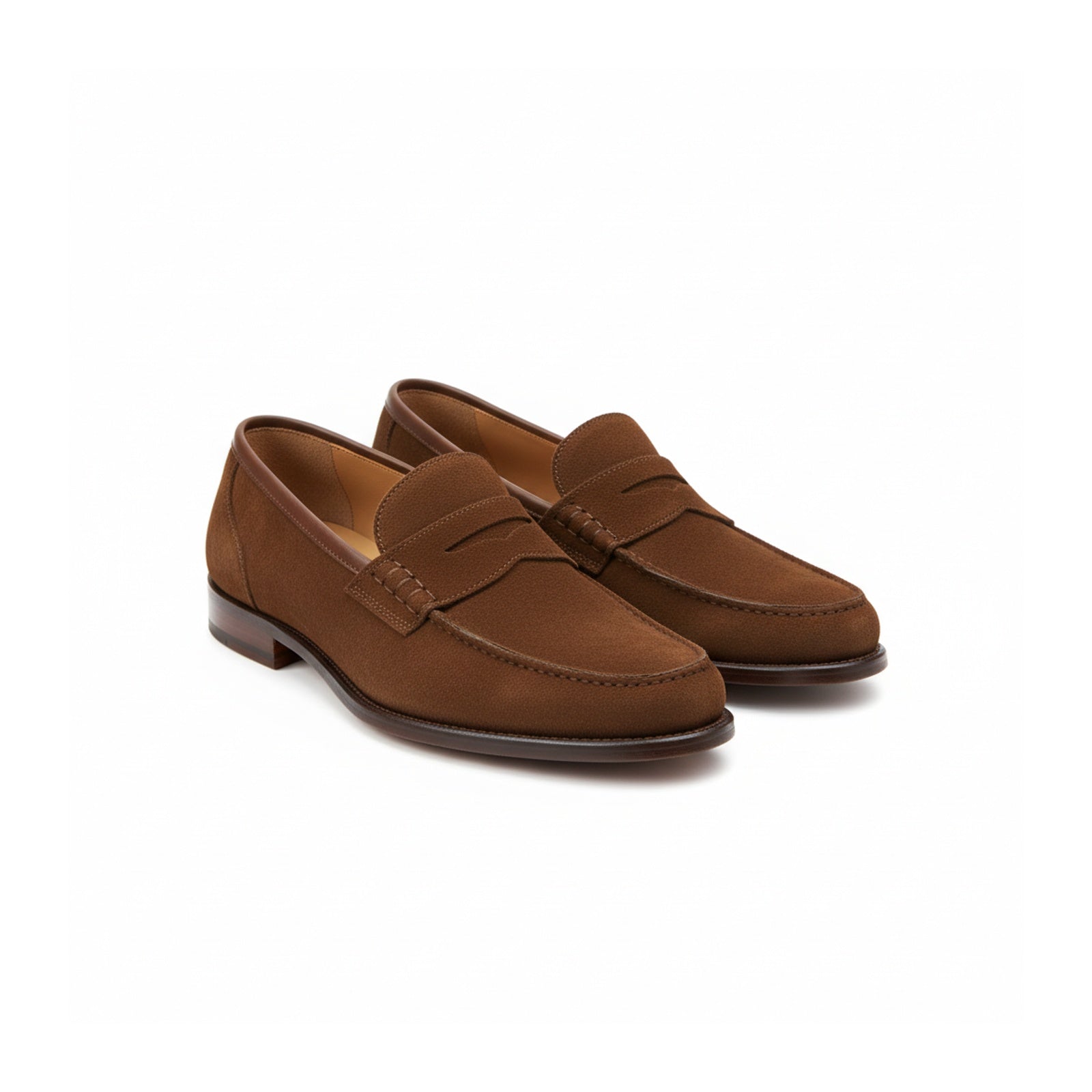 three-quarter-view - Men's Brown Suede Moccasin Loafers