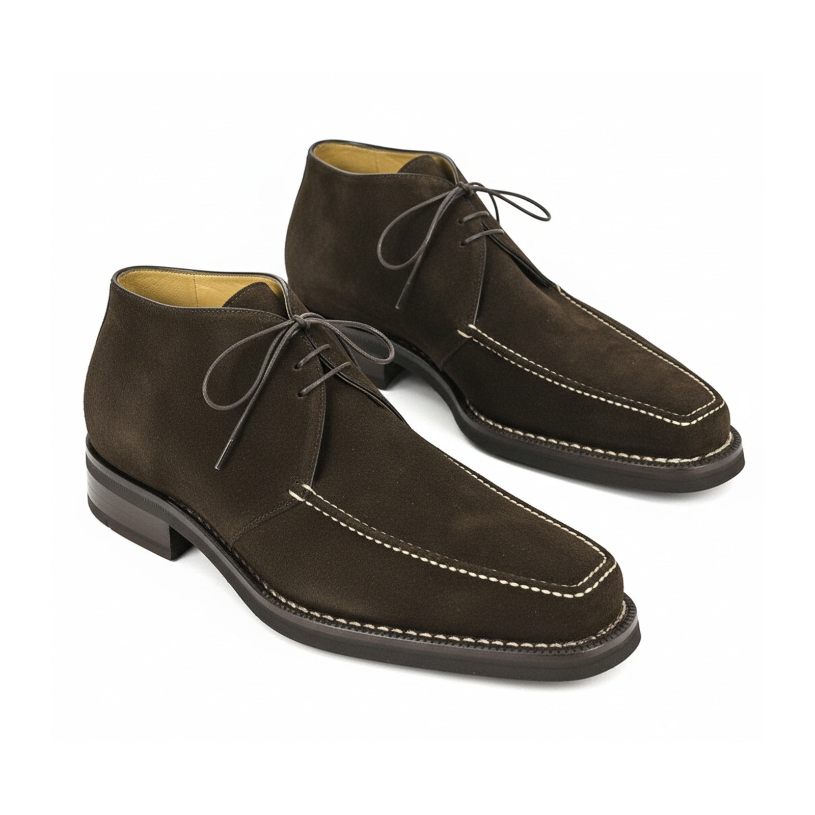 Men's Brown Suede Oxford Dress Shoes - three-quarter-view