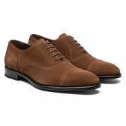 three-quarter-view - Men's Brown Suede Oxford Shoes